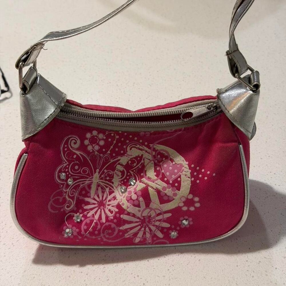Pink silver mini purse